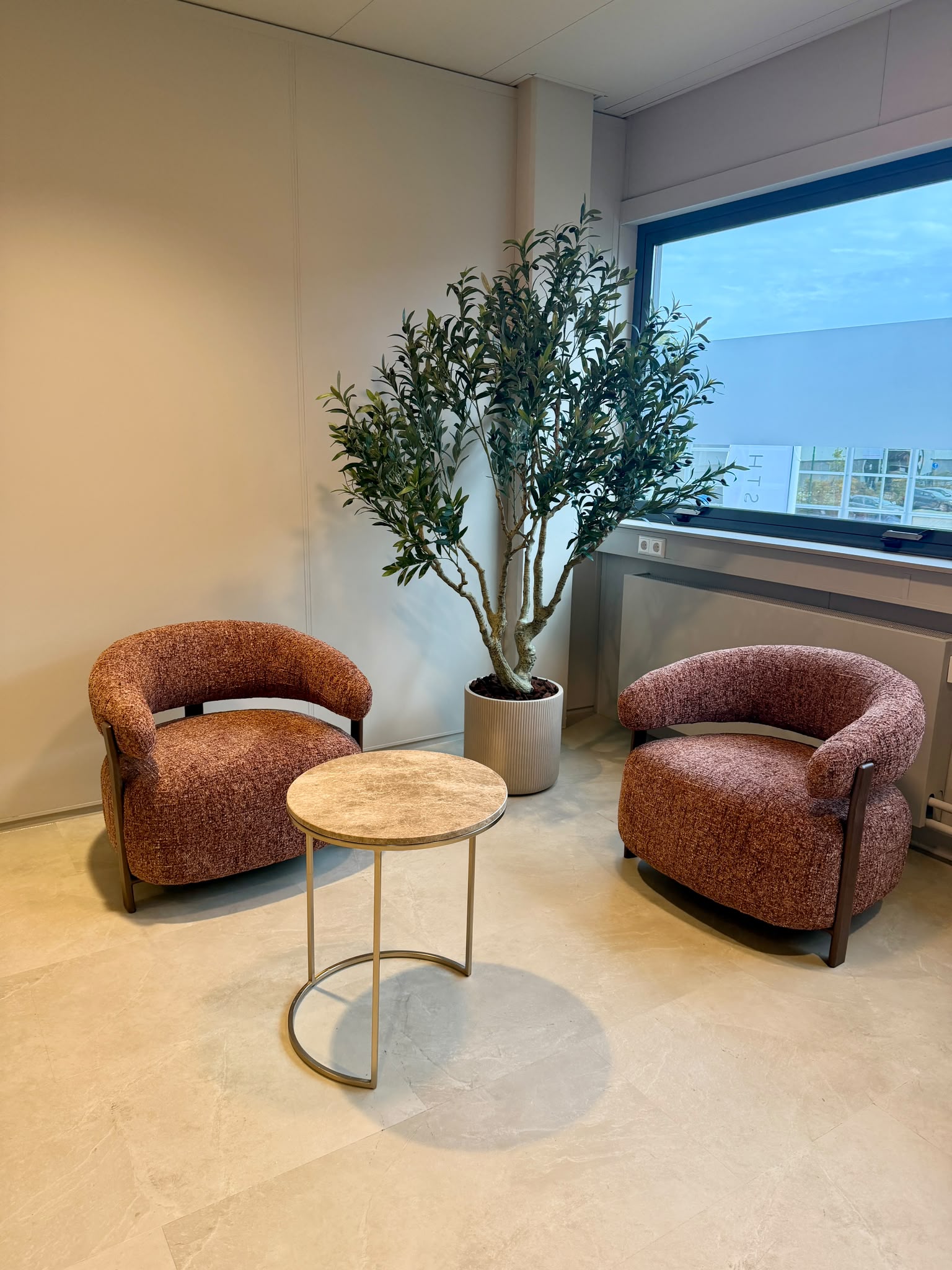 Ontvangstruimte van DM Aesthetics in Houten